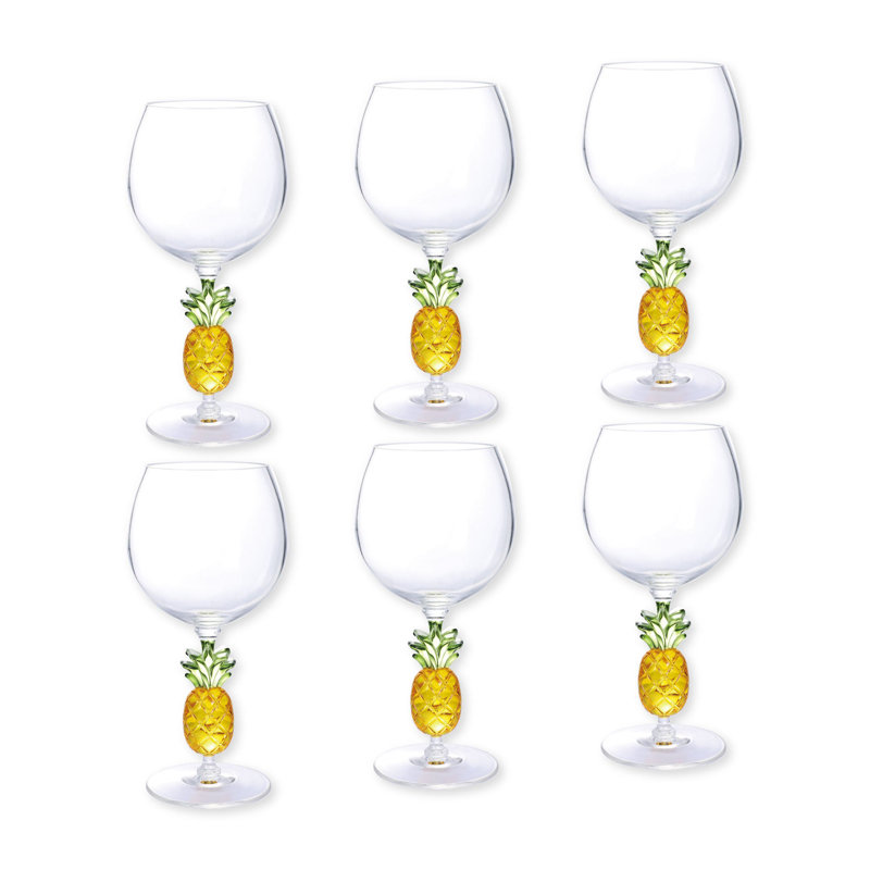 6-Piece Pineapple 18oz Wine Glass