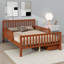 Lit plateforme double en bois pleine grandeur avec garde-corps double et sections de rangement doubles-39603607