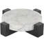 Plateau rond Besser Cole et marbre gris avec base en forme de X noire-1030496706