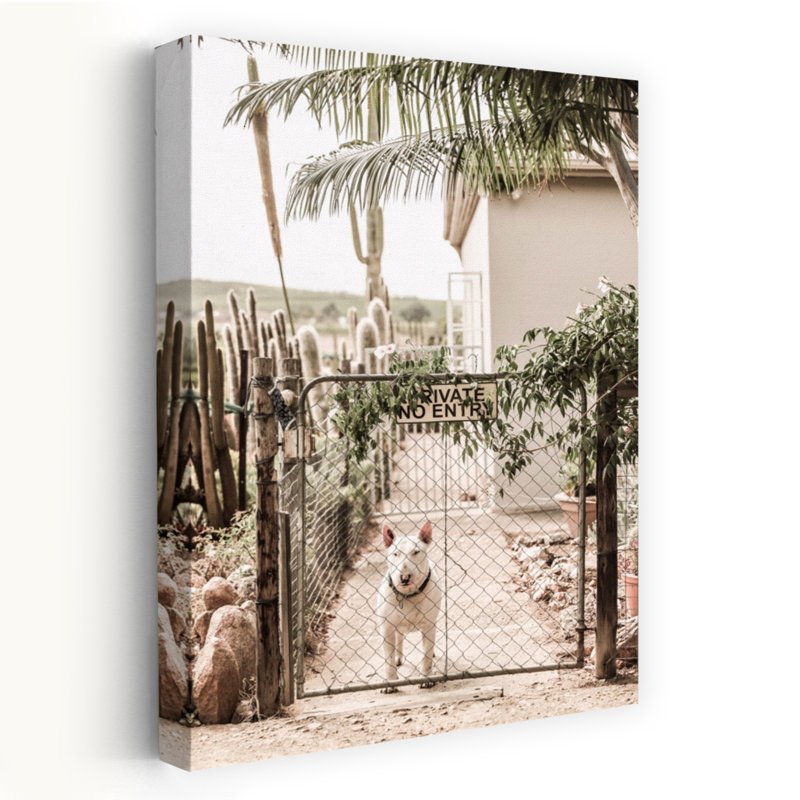 Art contemporain, paysage abstrait, palmier, cactus, H 48 po x l 32 po