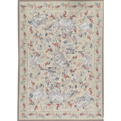 Aubusson Renaissance Wool Floral Area Rug