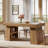 55" Farmhouse Dining Table With Storage Drawer And Shelves, Rectangle Kitchen Table For 4-6 People-1931739390