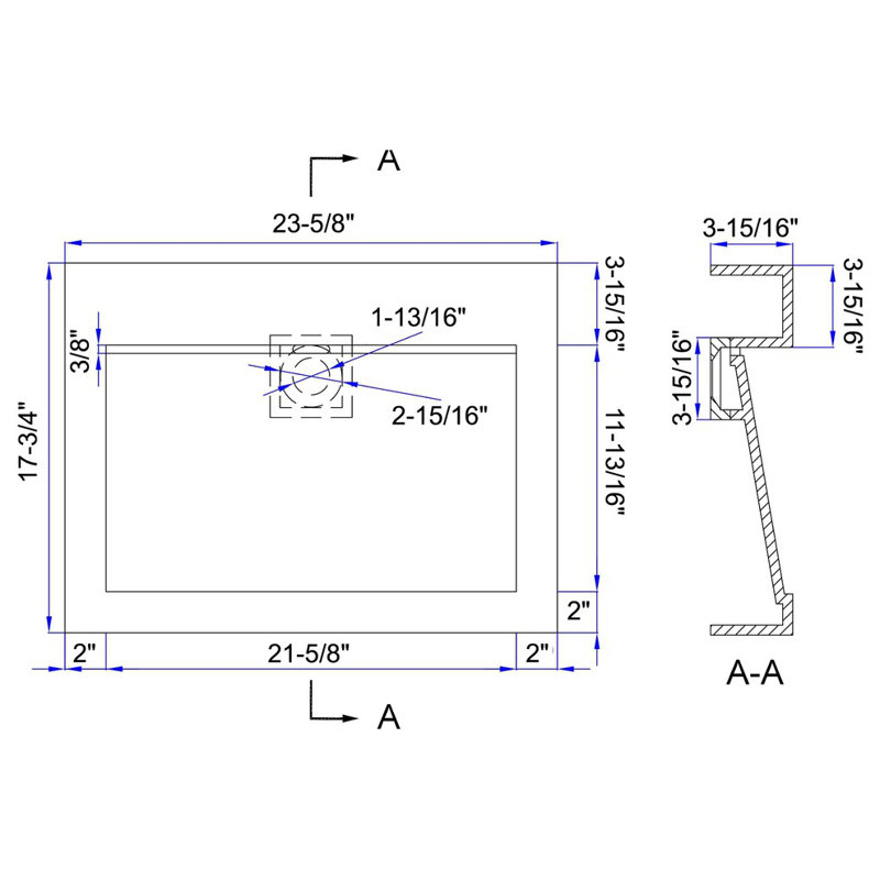 ADM Bathroom 17.6'' Resin Square Bathroom Sink, Matte/White
