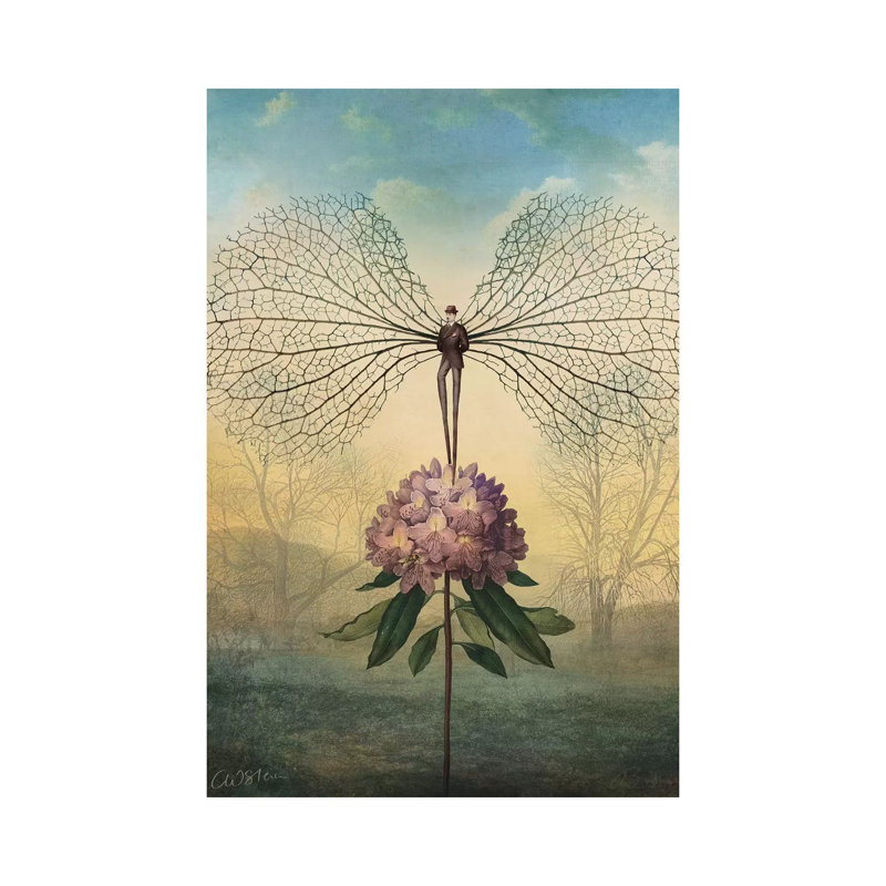«Morning Flight» par Catrin Welz-Stein - impression d'art graphique, Pas de tapis, H 48 po x l 32 po x P 1,5 po, Toile tendue