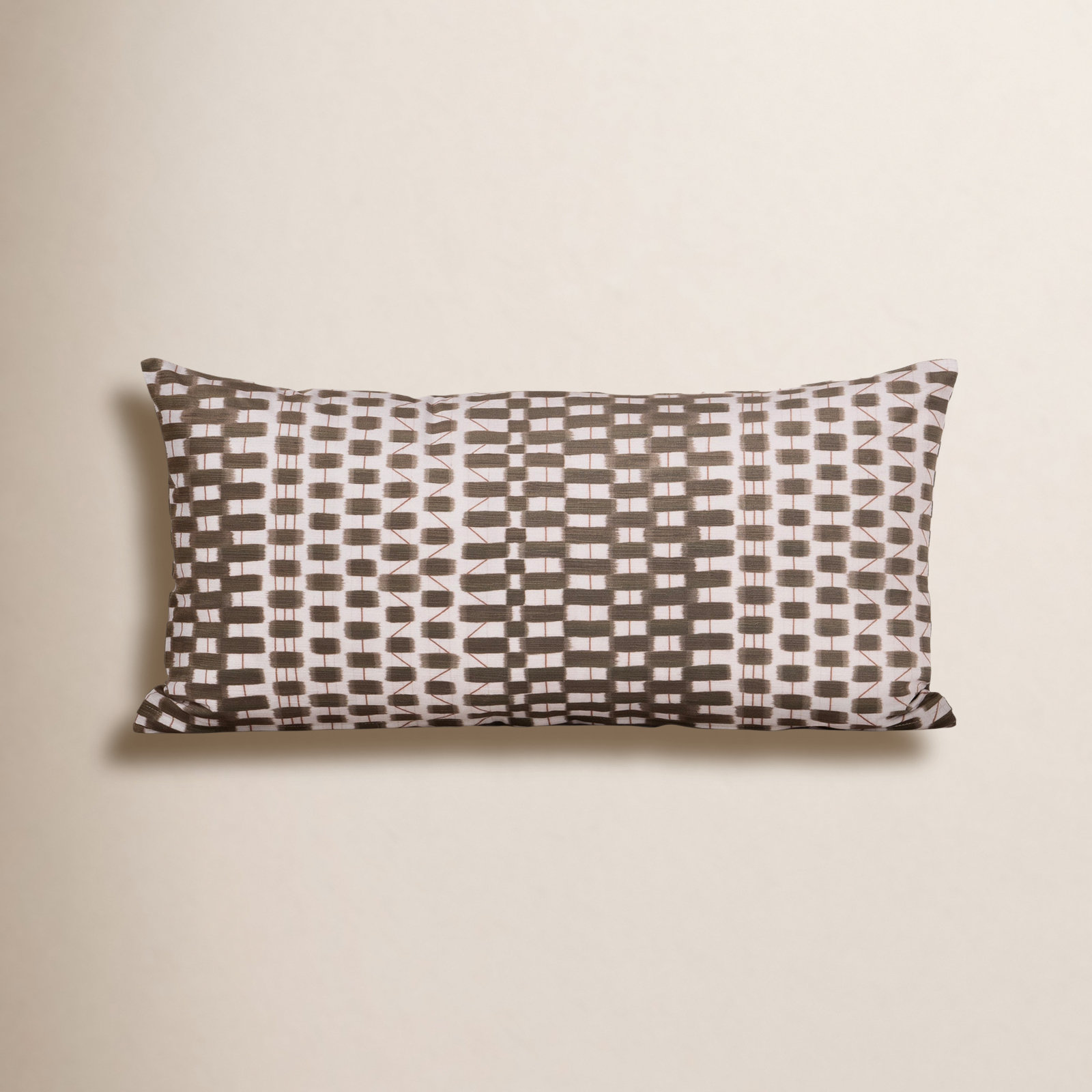  Checkered Throw Pillow, Polyester, Blue, Rectangle 14"H x 26"W