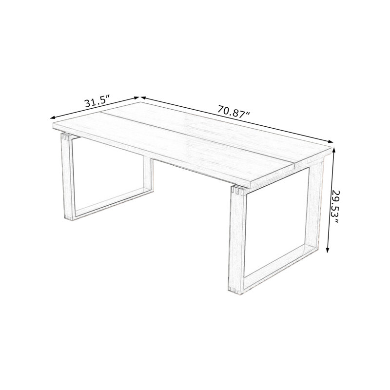 Walnut Rectangular Solid Wood Desk, 29.53" H x 70.87" W x 23.62" D