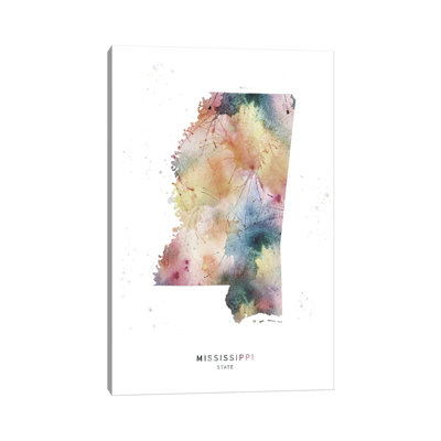" Montana Watercolor State Map " Painting Print