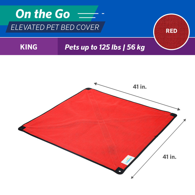 Outdoor Pet Bed Cover, Extra Large/Large (41" H x 41" W x 1.91" D), Red