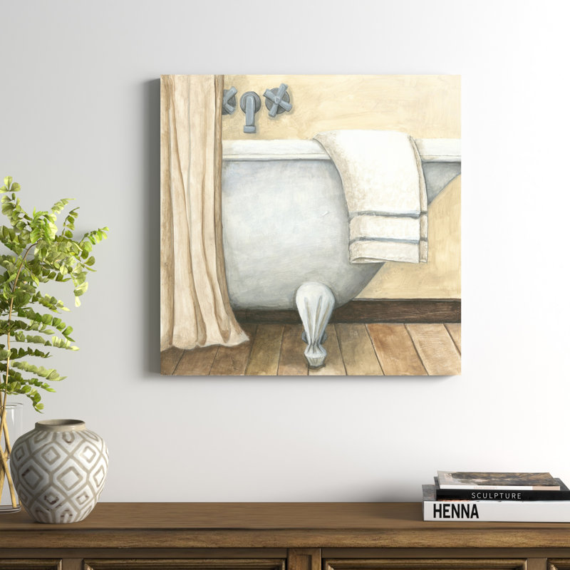 «Contemporary Bath I», peinture sur toile, H 30 po x l 30 po, Toile tendue