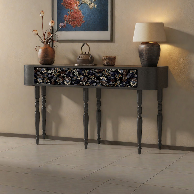 Console simple à tiroir en bois, H 31,5 po x l 55,12 po x P 15,75 po