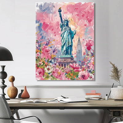 Statue rose de la liberté de New York Horizon I - décoration murale de la ville de New York