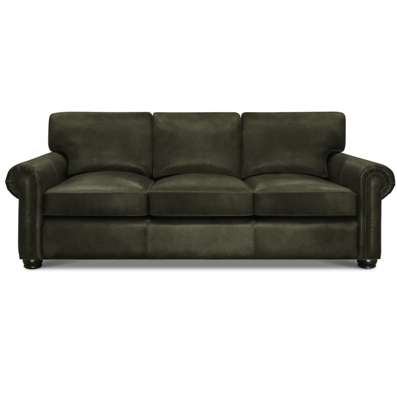 Bordeaux Leather Sofa, Wolf (Cartier), Espresso