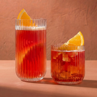 Joyjolt Lotus Dof & Highball Set In Clear