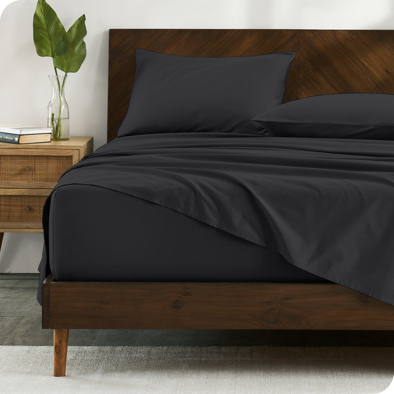 Ensemble de draps en percale 100% coton biologique, Noir