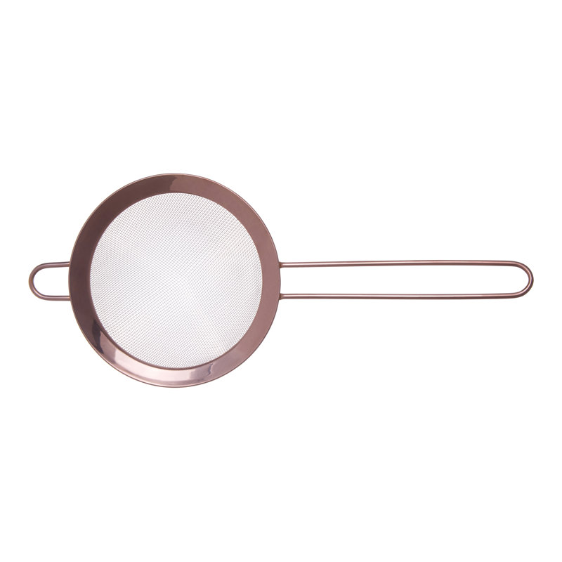 Canora Grey Dobson Mesh Food Strainer, 8cm H x 33cm W x 14cm  D, Rose Gold