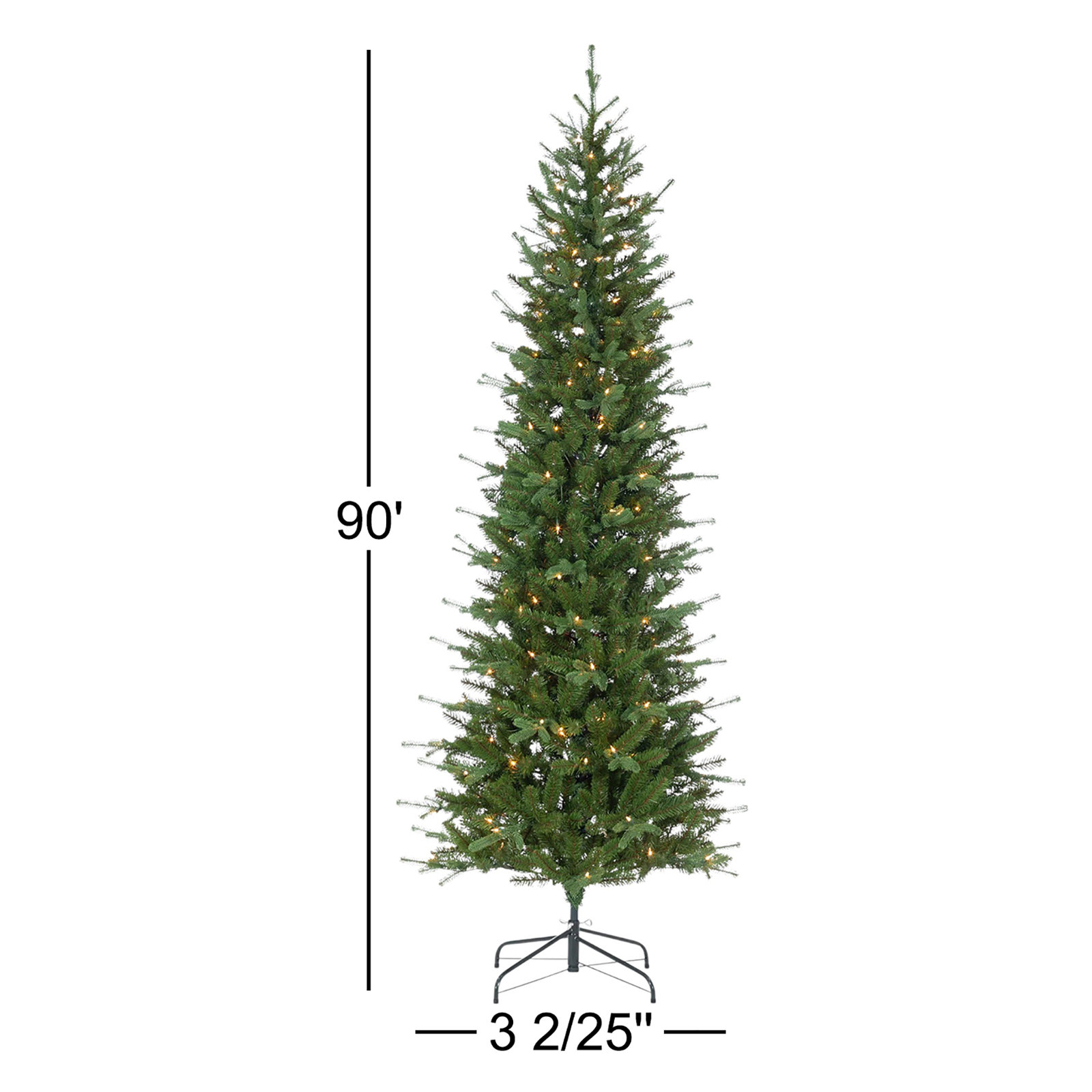 90' Lighted Artificial Pine Christmas Tree
