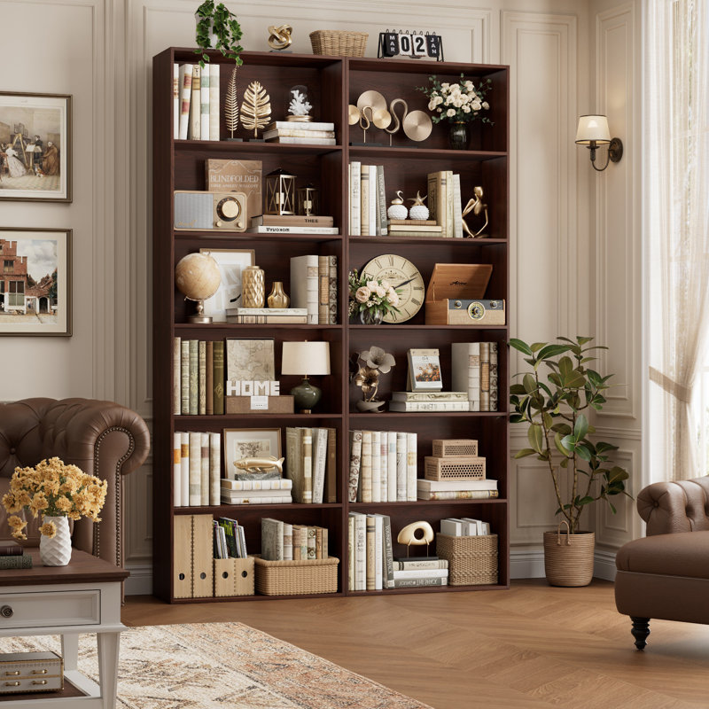 Langner 70.8" H x 23.6" W Standard Bookcase, 6-Tier Open Bookcase and Bookshelf, Freestanding Display Storage Shelves Tall Bookcase for Bedroom, Living Room and Office