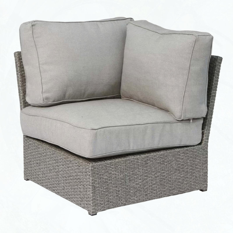 Chaise de coin de coin modulaire entièrement assemblée avec coussins, Gris, Gris
