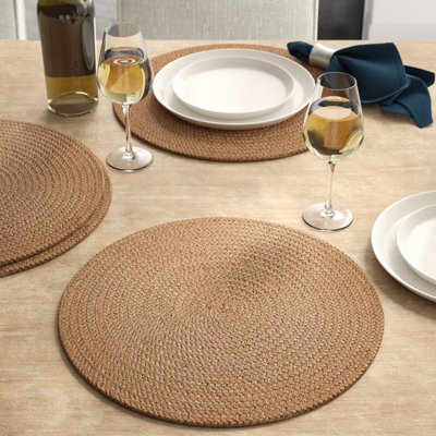 Khaja Jute Solid Colour Round Placemat