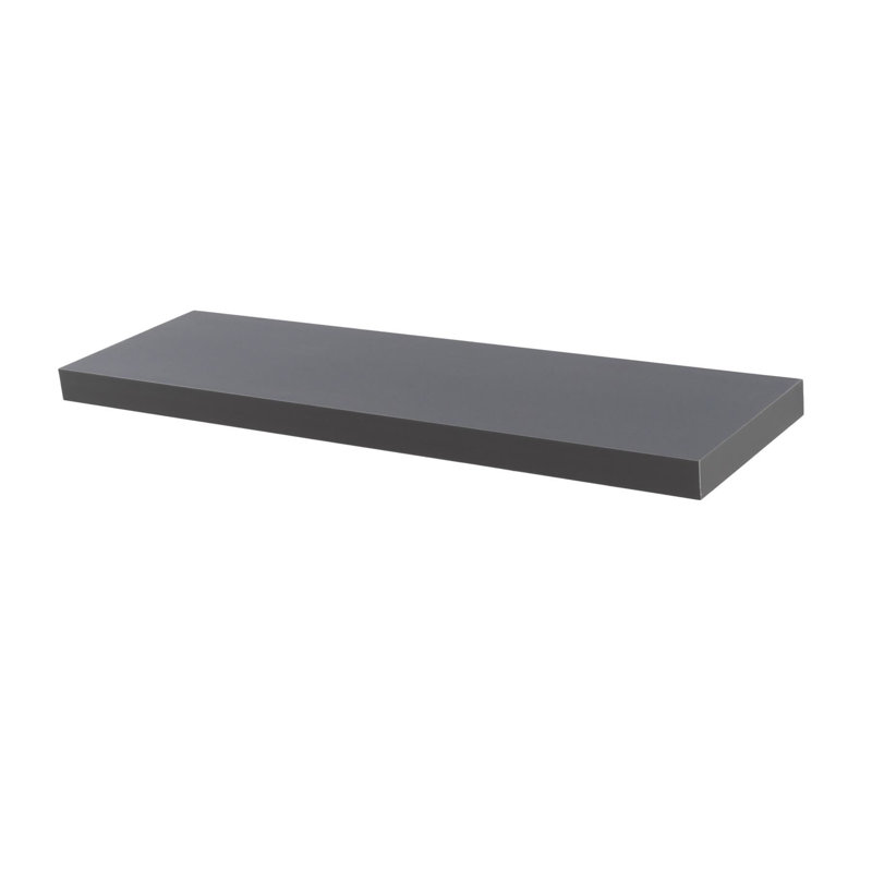 Harbour Housewares - Modern Floating Wall Shelf, Grey, 4cm H x 60cm W x 23.5cm D