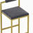Upholstered Velvet Bar Stools Modern Dining Stools (Gold & Gray, Set of 2)-699154629-699154490