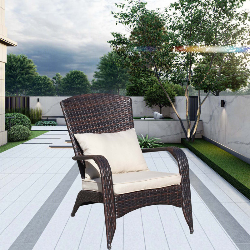 Chaise de patio avec coussins, Brun