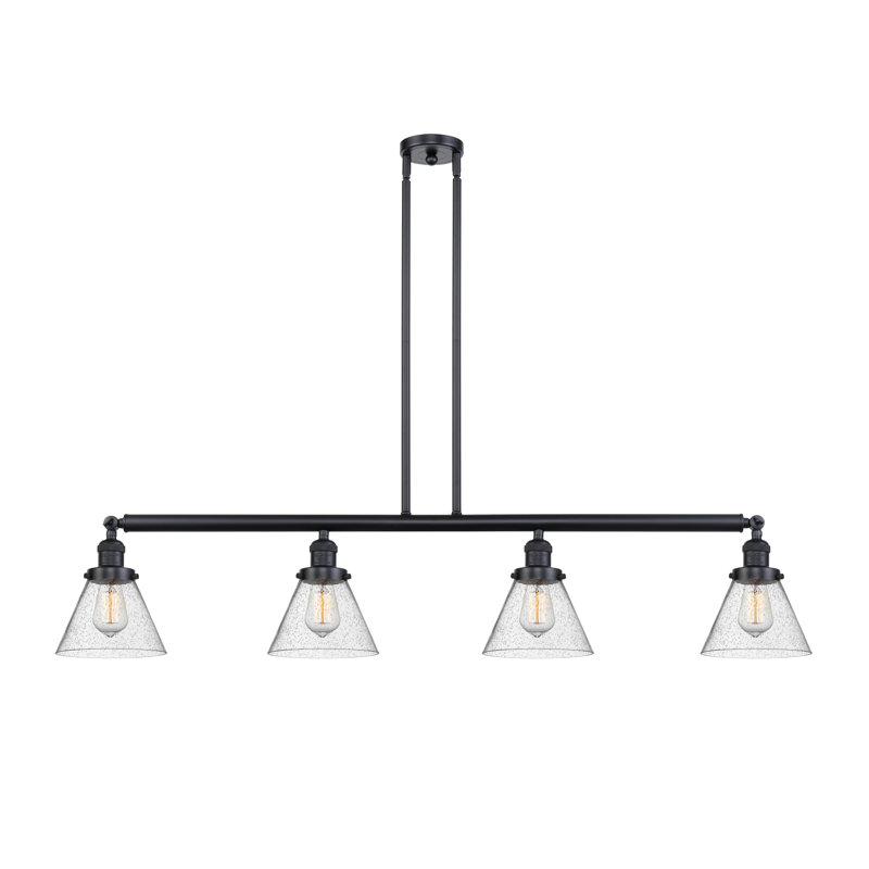 Luminaire suspendu linéaire à 4 lumières pour îlot de cuisine Lemieux, Grainé, H 10 po x l 50,88 po x P 6,25 po