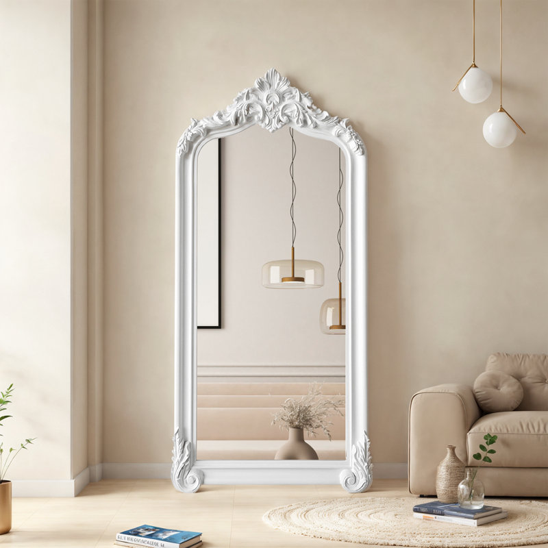 Miroir de plancher pleine longueur, Blanc