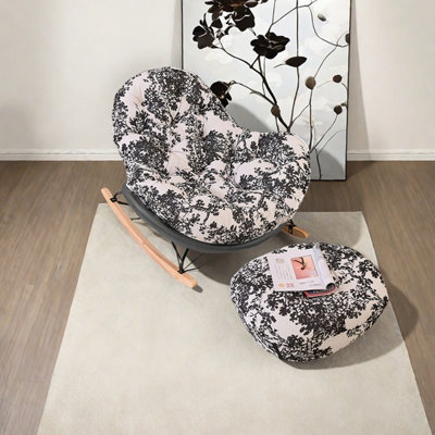 Ergonomically designed Chenille rocking chair