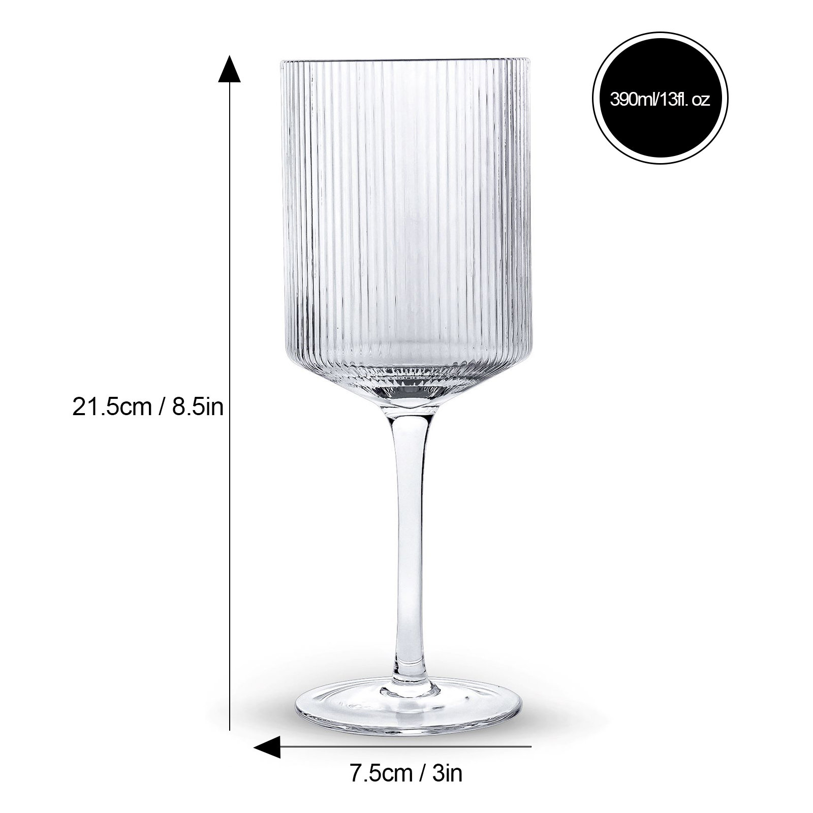 Harlow Ribbed Crystal Goblet