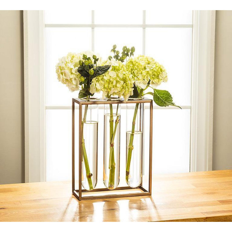 Abstract Faces Vase, Antique Gold;clear, 8" H x 3" W x 9" D