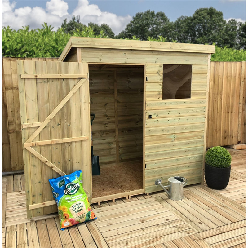 Ruhlman 6 ft. W x 5 ft. D Solid Wood Garden Shed