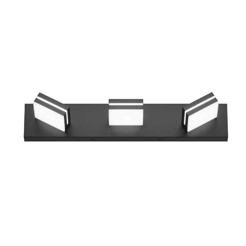 3 Light LED Bathroom Vanity Light Wall Mounted with Rotatable Heads Modern Metal Fixture – Black, Matte Black, 3 Lights