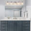 Éclairage pour salle de bain 40 '' nickel clair 5 lumières avec abat-jour en verre-99499426-106894854