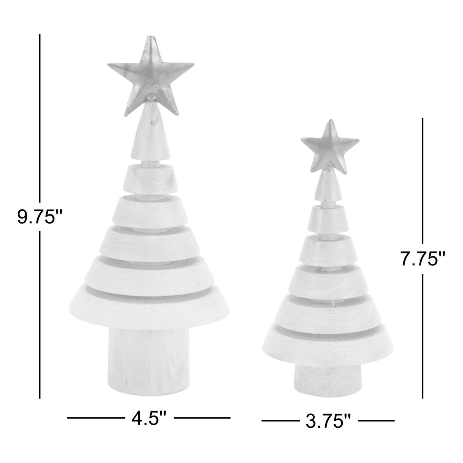 2-Piece Natural Wood Tabletop Tree Set