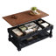 Table basse à plateau relevable avec compartiments de rangement cachés et tablette inférieure Rylorix