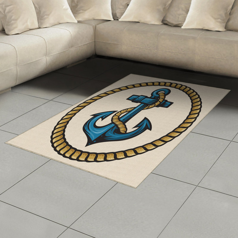 Anchor High Density Long Fiber Poly Threads Decorative Area Rug Carpet, Rectangle 4' x 5'8"