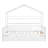 Wooden Full Size House Bed With Twin Size Trundle,Kids Bed With Shelf, White-2006063796
