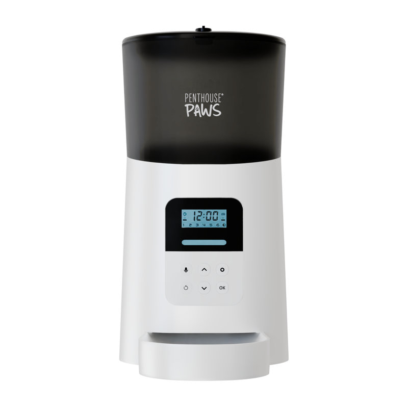 Penthouse Paws® Smart Automatic Dog Feeder with LCD screen– 6L Capacity, App-Controlled, Voice Recorder, Anti-Jam, Battery Backup