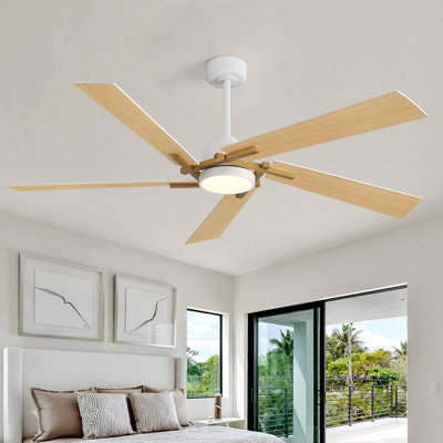 Ventilateur de plafond 64 pouces à 7 pales avec DEL intégré et télécommande