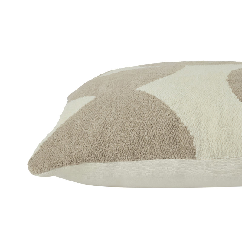 Merano Indoor Pillow, Beige/White Geometric