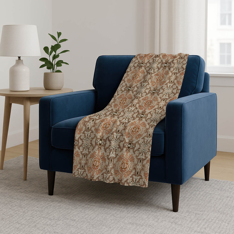 Jeté en médaillon Addison Sherpa ASB783, Terracotta