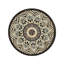 Table d'appoint de patio avec tablette en brun et noir. Surface en carreaux de céramique pour une utilisation durable. Pieds à volutes en acier noir. 14 po de diamètre. Assemblage requis. Table brune et noire. Conception délicate. Tablette.