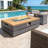 50-inch Rectangle Concrete Propane Fire Pit Table with Tank Cover and Wind Guard,Wood-Look Textured Surface,Gray-1338605482