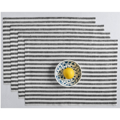 Amalfi Stripe - 100% Pure Linen Placemats