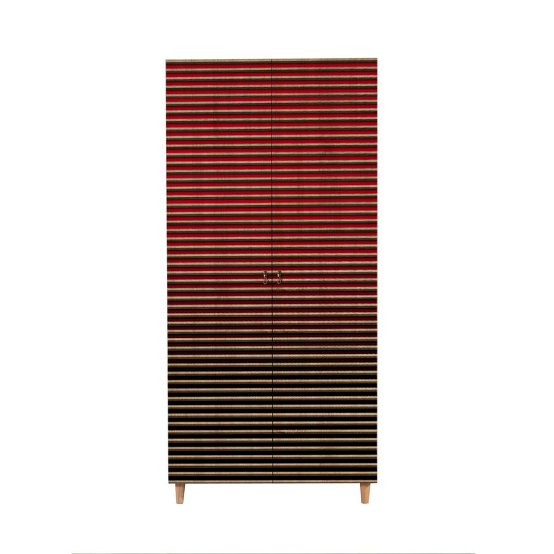 Armoire Ginevra, Rouge / Chêne