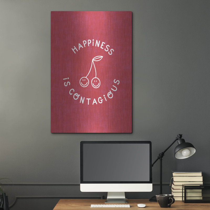 Art mural en métal luxueux «Happiness Contagious» par Club Daydream, 24 po x 36 po, H 36 po x l 24 po