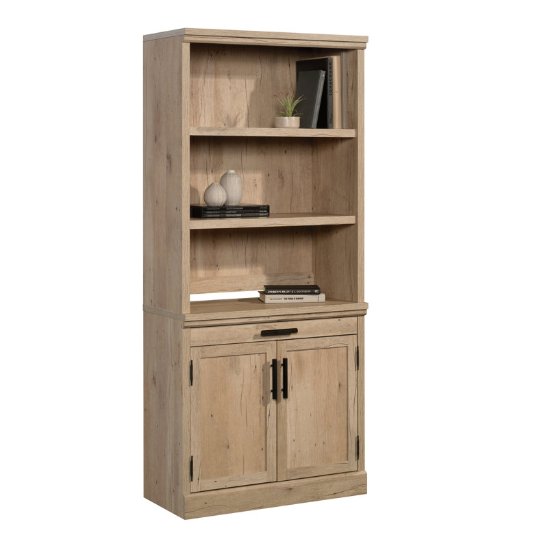 Wood Farmhouse Library Base With Storage Drawer And Cubby, Brown