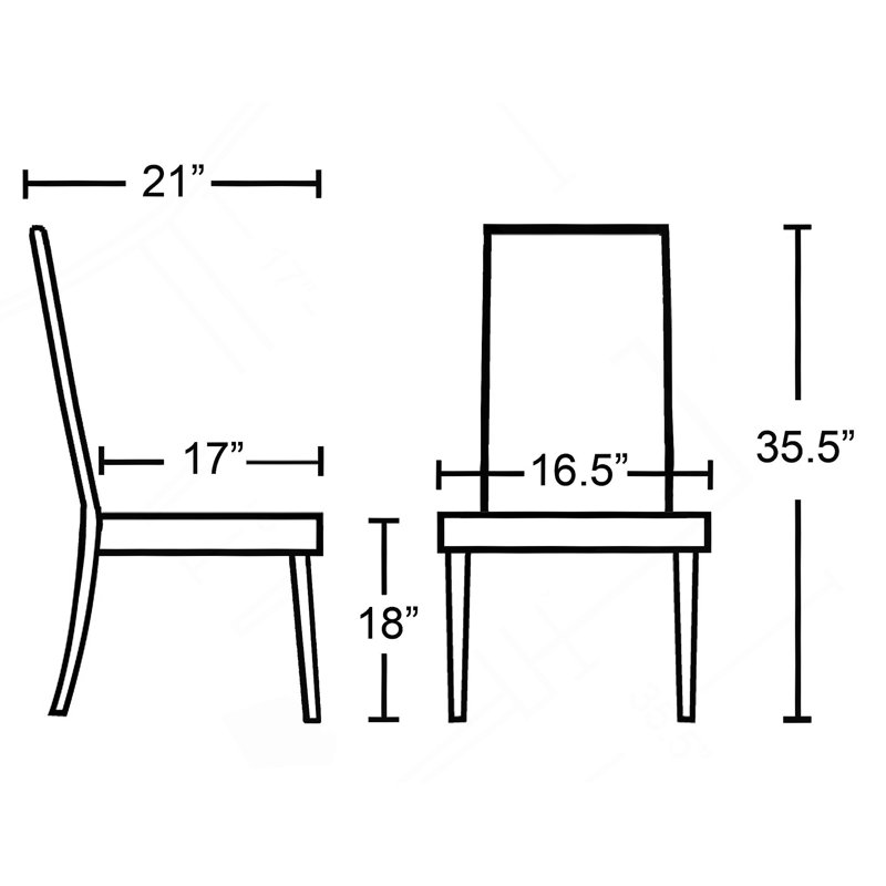 Chaise Parson rembourrée en similicuir de style urbain Urban, ensemble de 2, Noir, noir, noir, noir