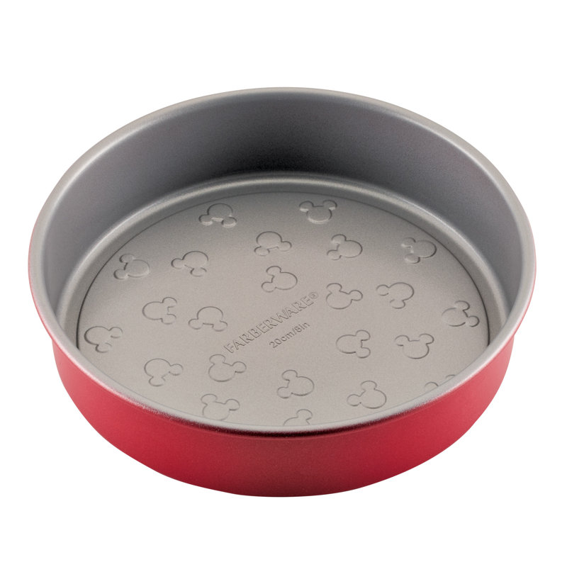 Farberware Disney Bake With Mickey Mouse Nonstick Round Cake Pan / Baking Pan, 8 Inch, Red